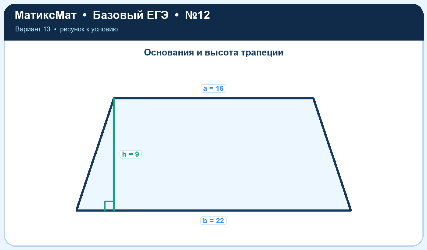 Рисунок к задаче 13, ЕГЭ БАЗА задание 12