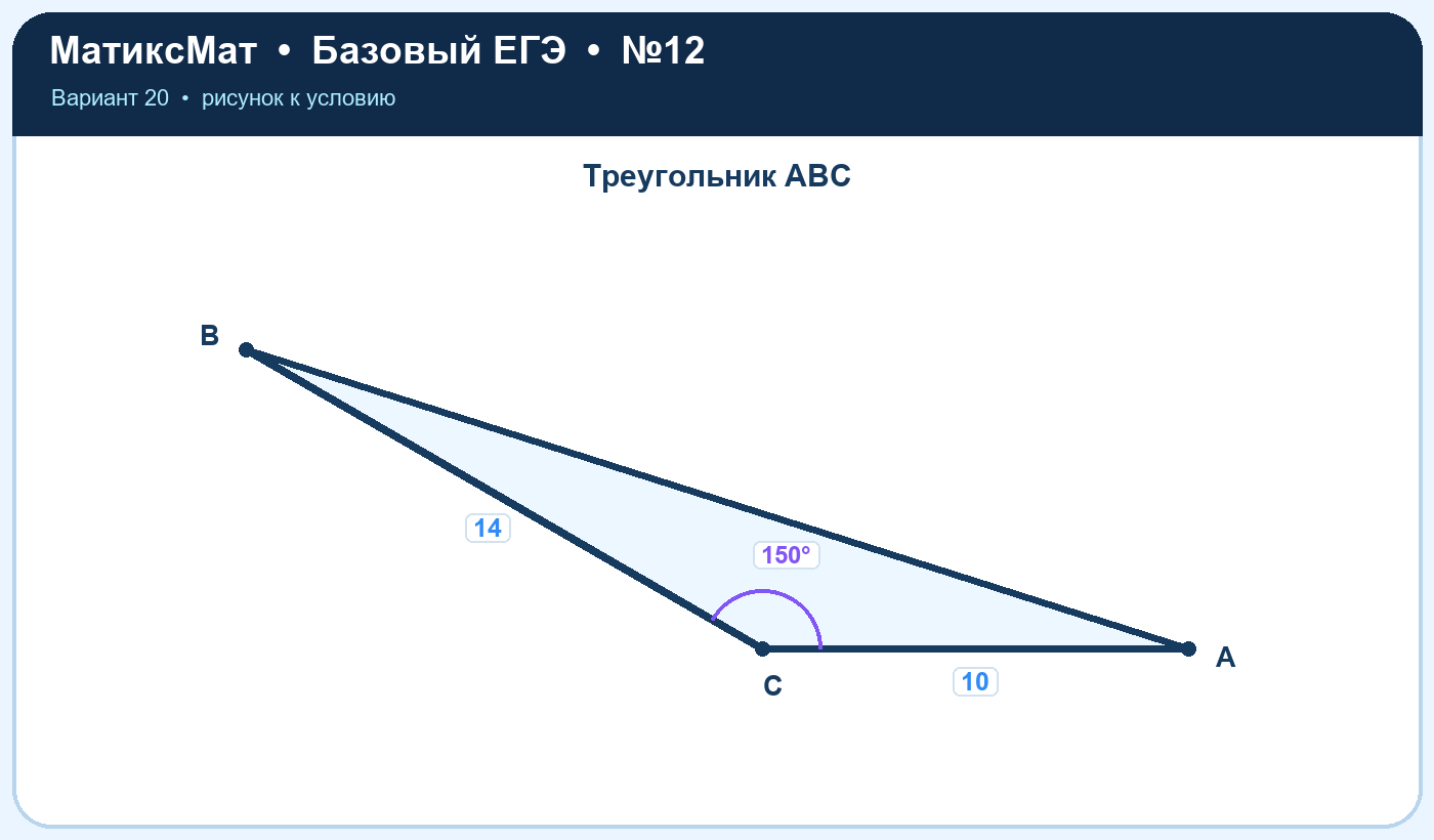 Рисунок к задаче 20, ЕГЭ БАЗА задание 12