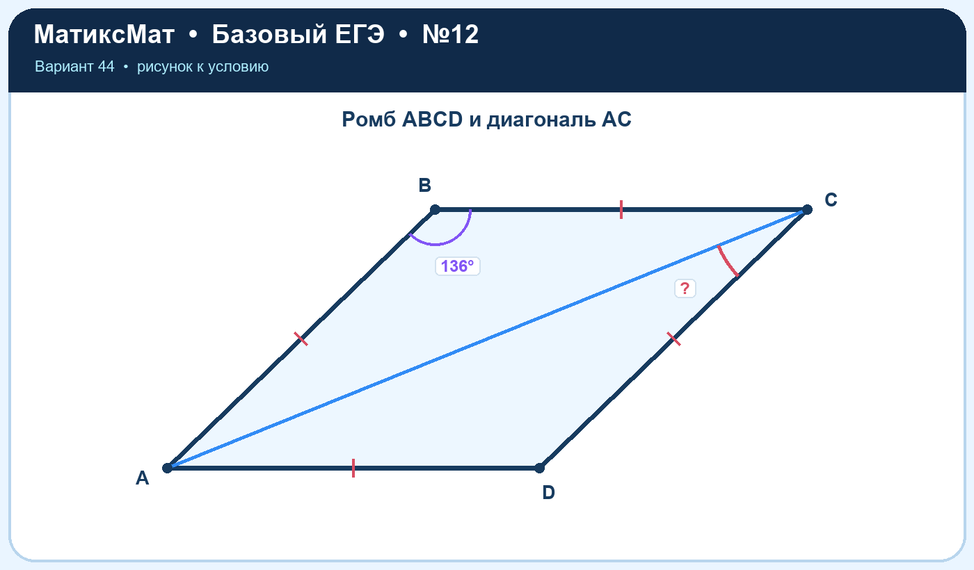 Рисунок к задаче 44, ЕГЭ БАЗА задание 12
