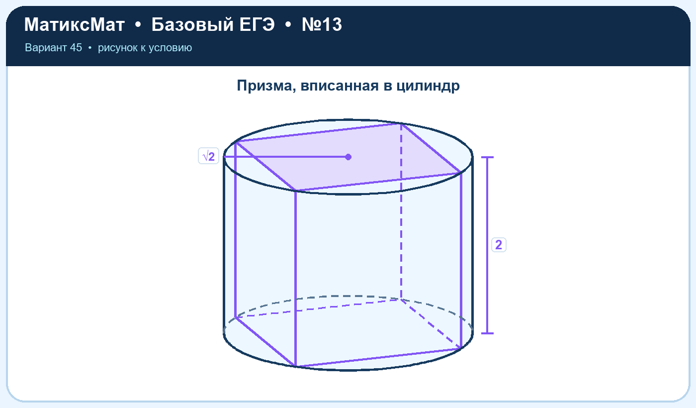 Рисунок к задаче 45, ЕГЭ БАЗА задание 13