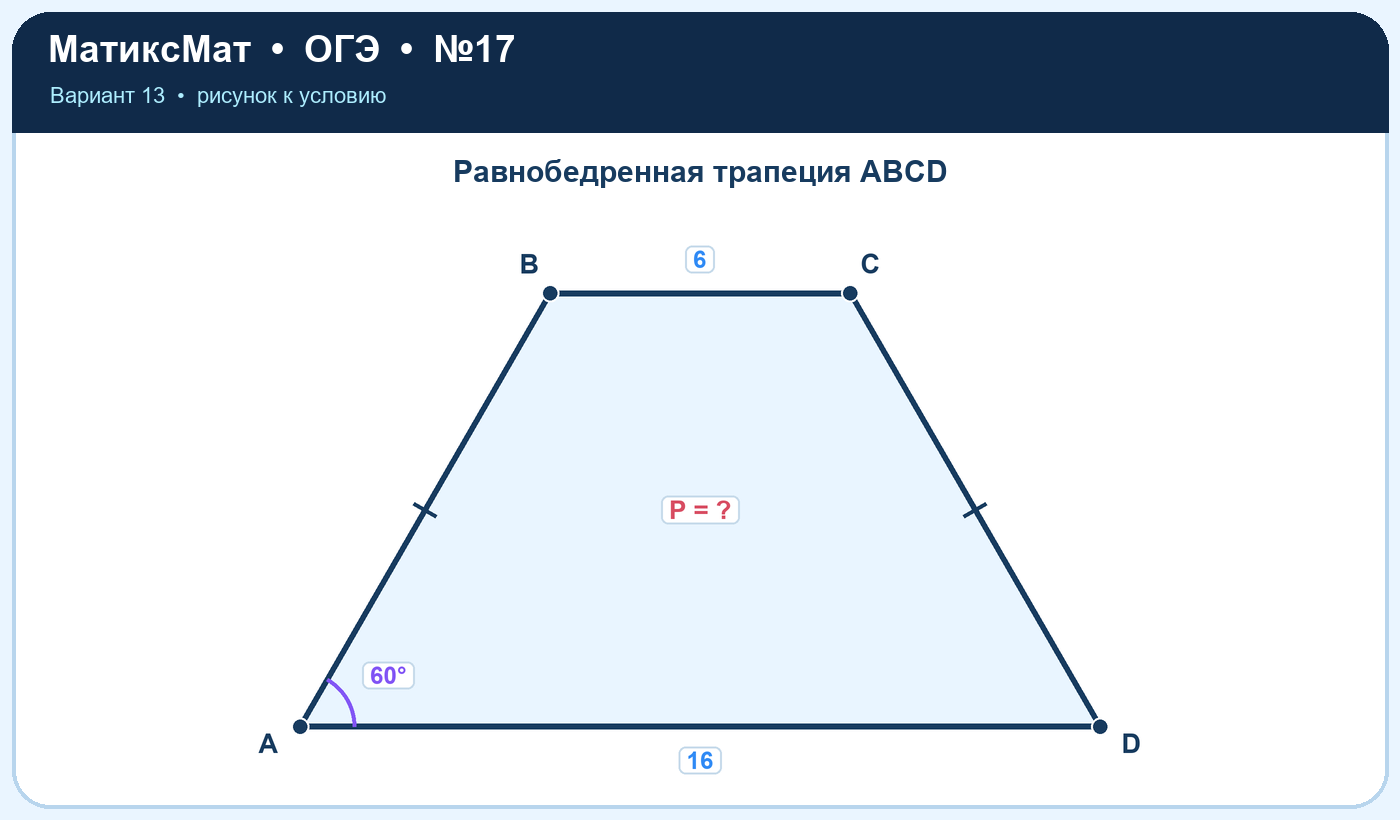 Рисунок к задаче 13, ОГЭ задание 17
