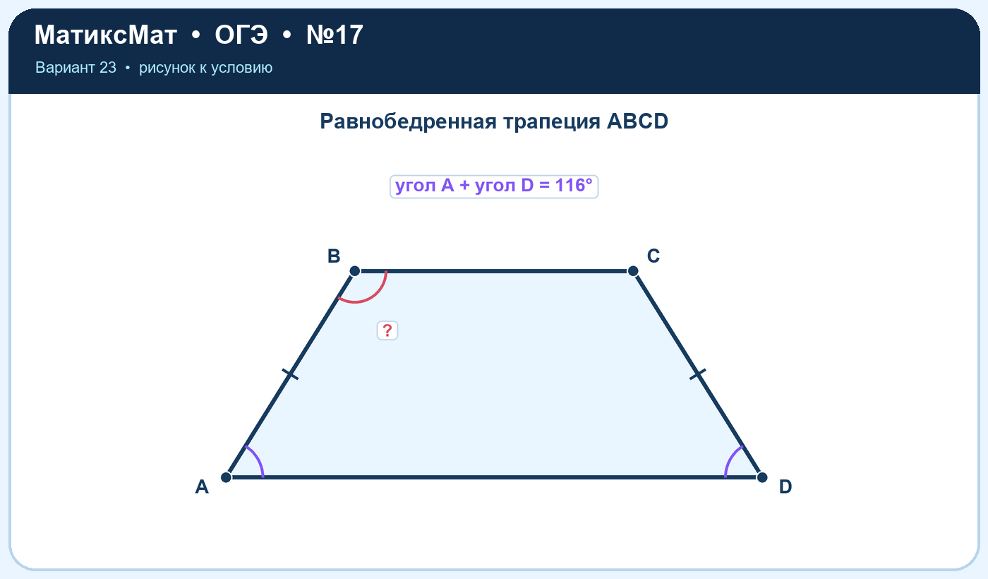 Рисунок к задаче 23, ОГЭ задание 17