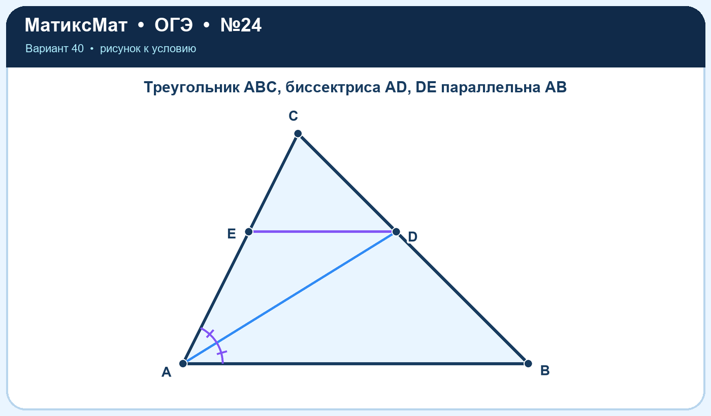 Рисунок к задаче 40, ОГЭ задание 24