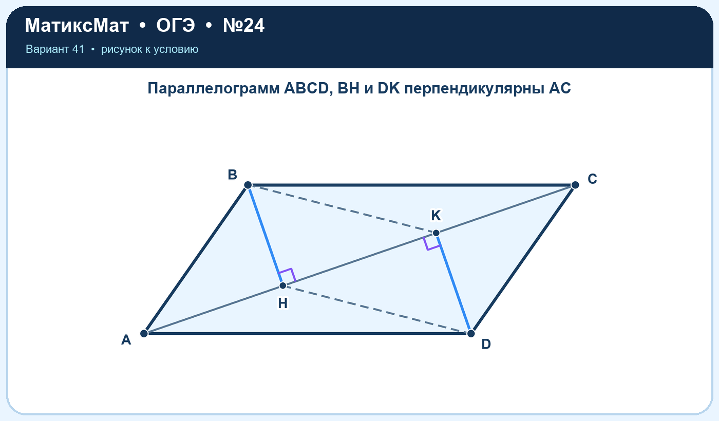 Рисунок к задаче 41, ОГЭ задание 24